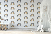 Playful and calming rainbow wall mural
