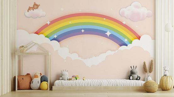 Colorful Rainbow Wallpaper Mural for Kids Rainbow-01