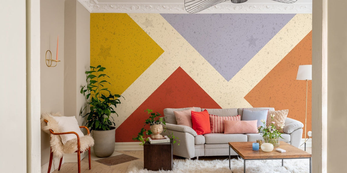 Modern retro square pattern wallpaper A922