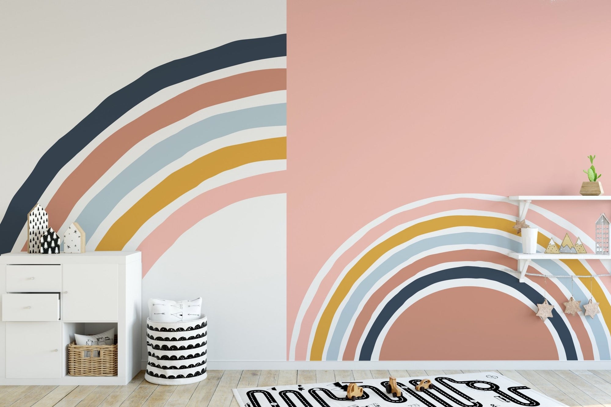 Colorful stripy rainbow wall mural
 A996