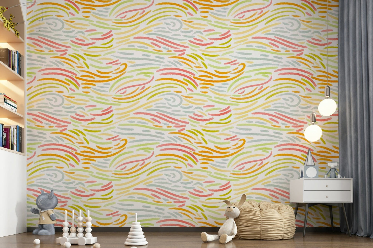 Seamless Strokes texture mural featuring cheerful lines.