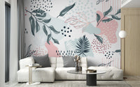 Artistic leaf design wallpaper mural for home
