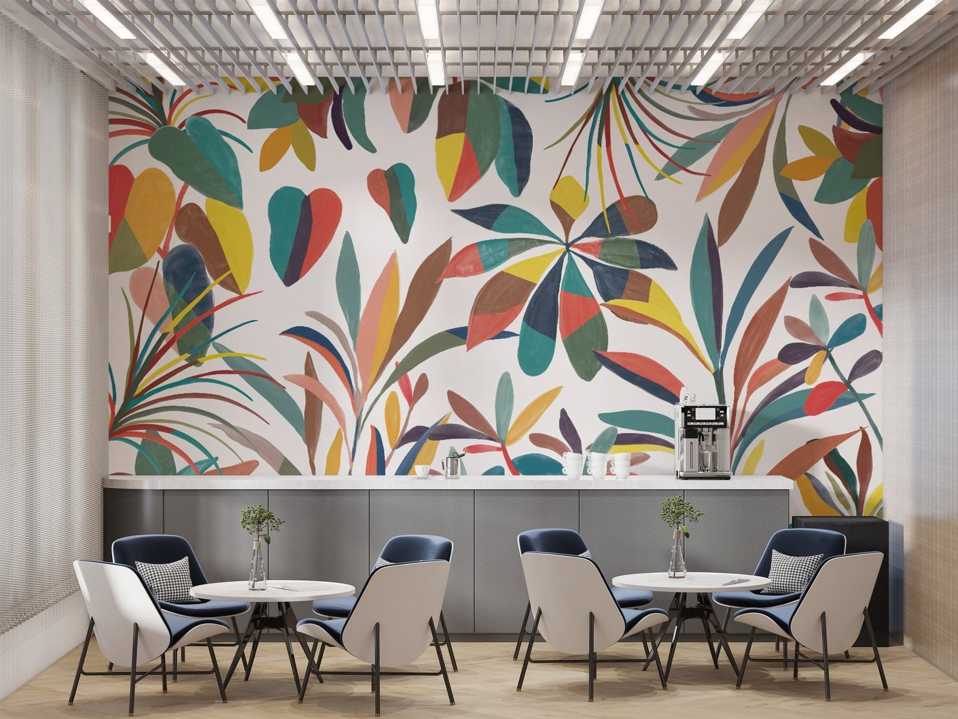 Exotic tropical flower wallpaper for decor
