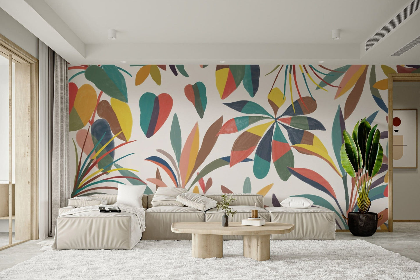 Multicolored botanical wallpaper for walls
