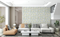 Elegant Colorful Watercolor Meadow wallpaper subtle botanical repeat.