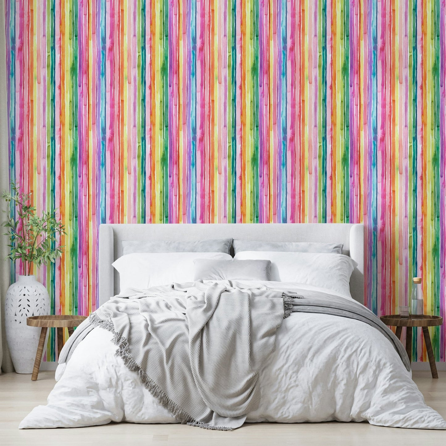Kids room stripe wallpaper

