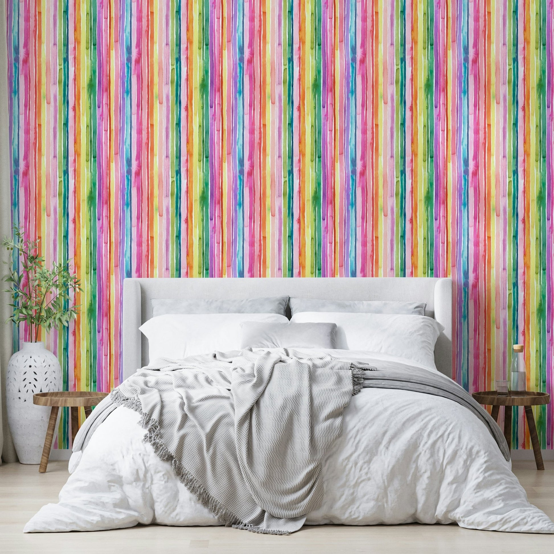 Kids room stripe wallpaper

