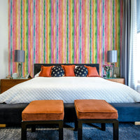 Hand-painted stripe wall design

