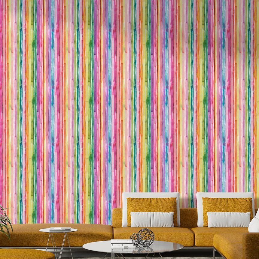 Watercolor stripes wallpaper

