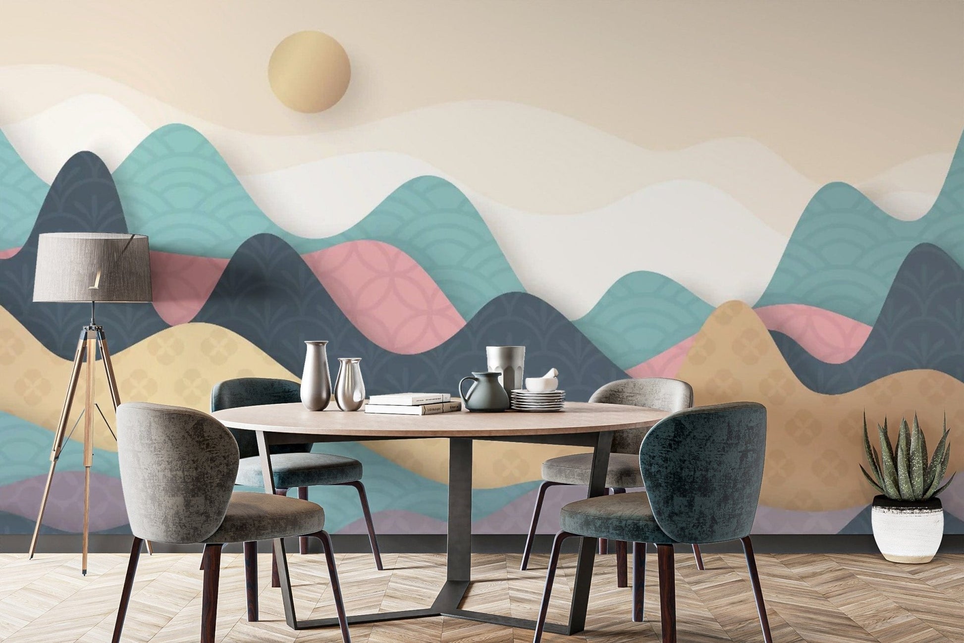 Premium Colorful Wavy Mountains Wallpaper finish mountain-27
