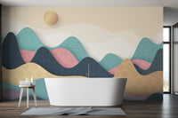 Colorful Wavy Mountains Wallpaper Murals - Giffywalls mountain-27