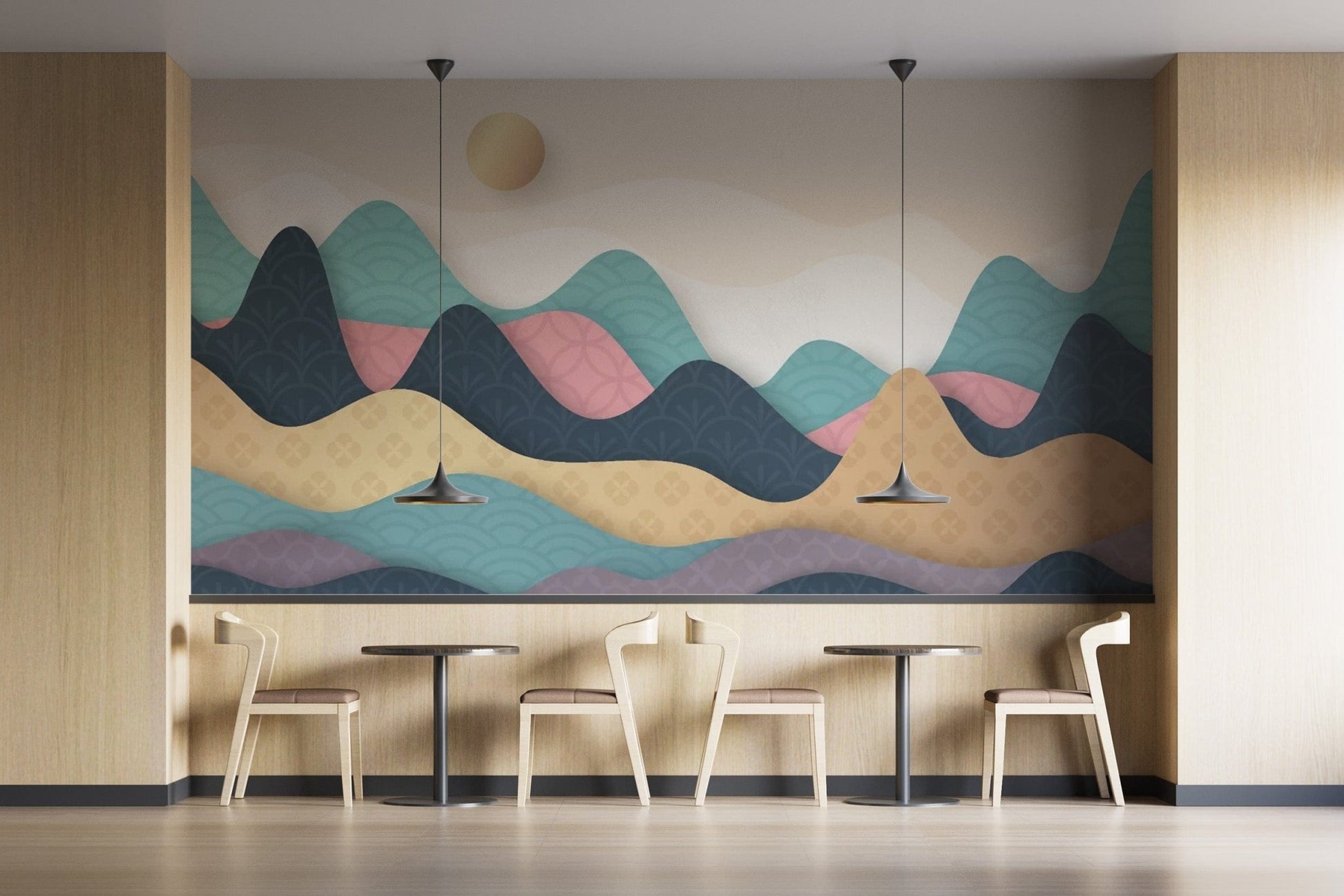Colorful Wavy Mountains Wallpaper Murals - Giffywalls mountain-27