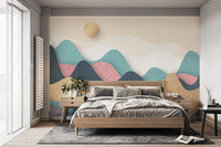 Colorful Wavy Mountains Wallpaper Murals - Giffywalls mountain-27