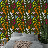 Natural and vibrant leaf design wallpaper.

