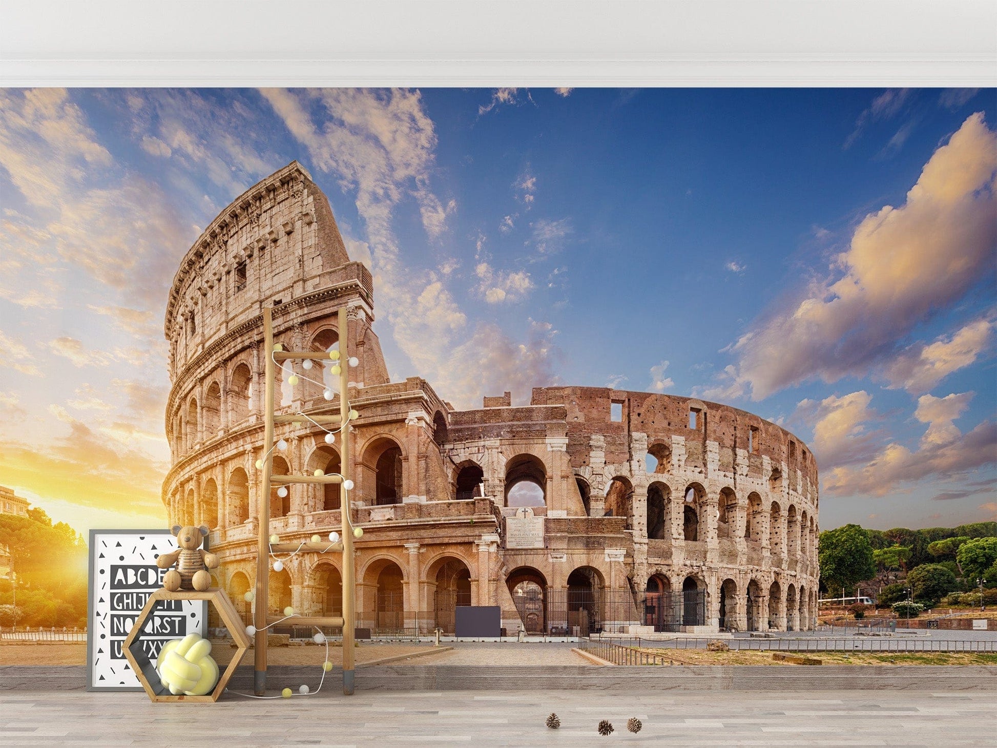 Sunrise Rome Colosseum iconic wallpaper for walls