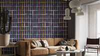 Artistic handdrawn lines wallpaper in bold colors
