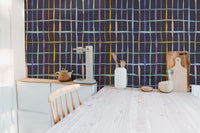 Colourful bold handdrawn lines wallpaper for walls
