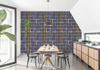Stylish bold line wallpaper with handdrawn details
