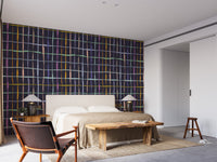 Unique colourful handdrawn lines wallpaper for interiors
