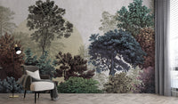Multicolor foliage wallpaper design
