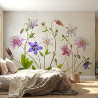 A serene subtle flower wall mural for your decor., GD5253