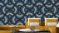 Abstract blue circle pattern GD3176
