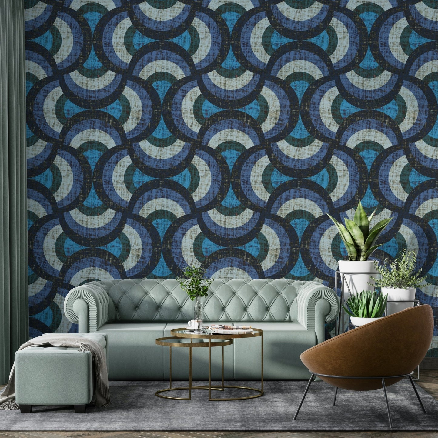 Geometric round shapes mural GD3176

