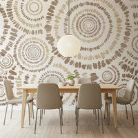 A beautiful concentric circles wallpaper mural for a modern home.