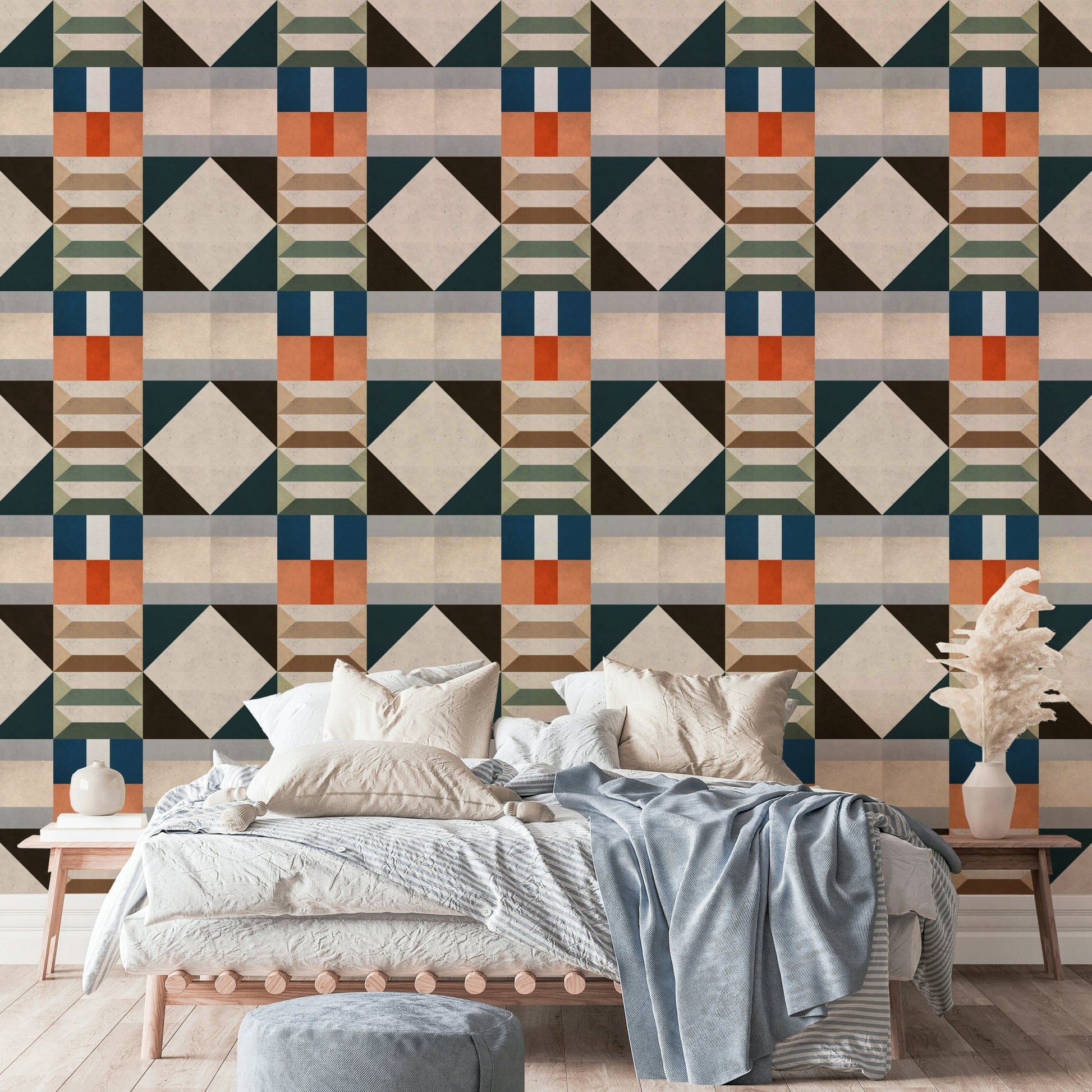 Artistic cement look wall mural

