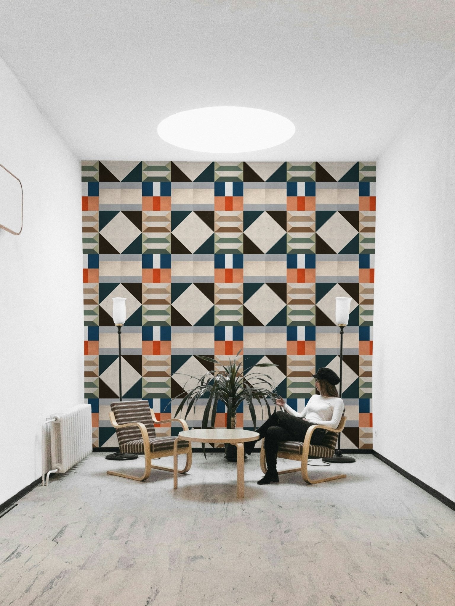 Modern geometric tile wallpaper

