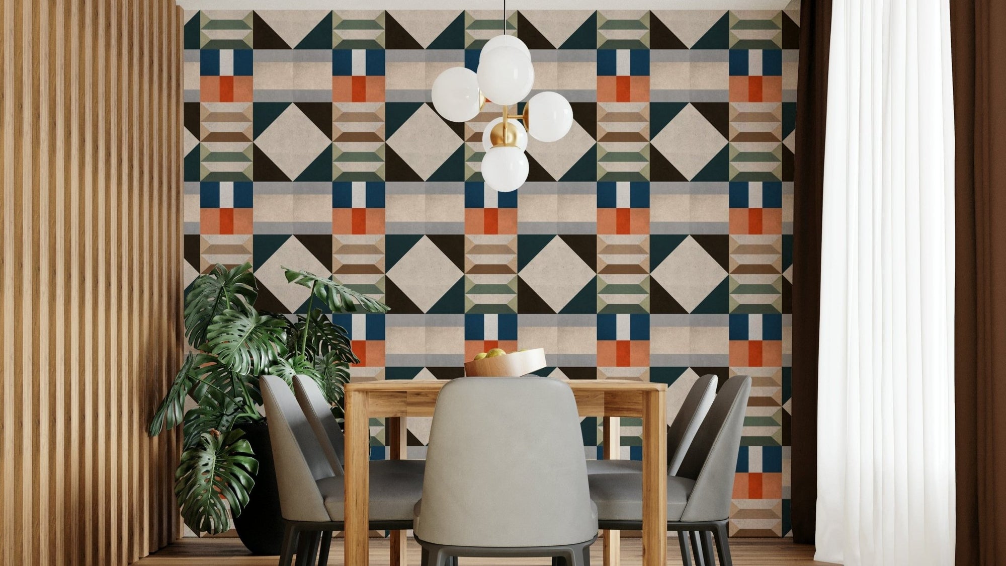 Abstract block pattern wallpaper GD416

