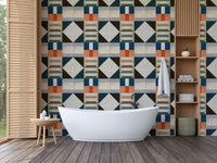 Color block concrete wall print

