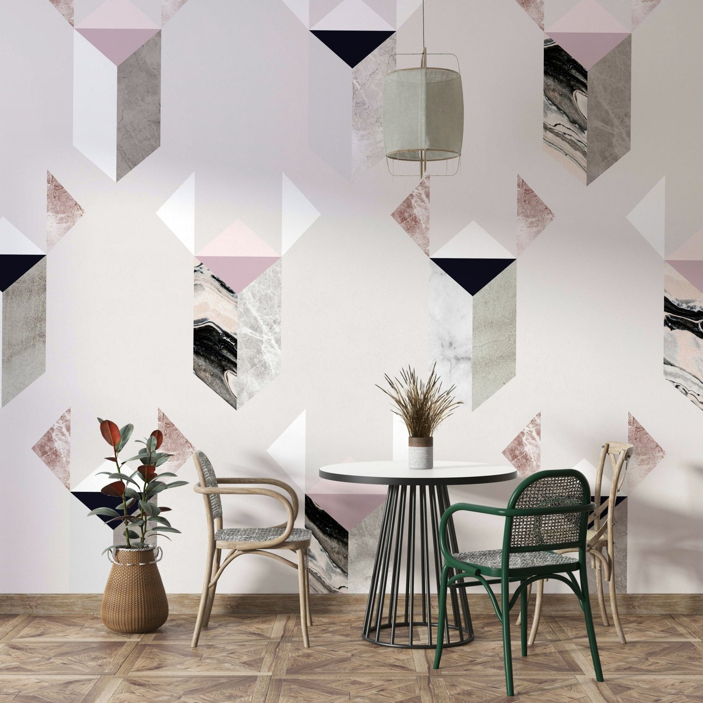 Concrete-inspired mural wallpaper

