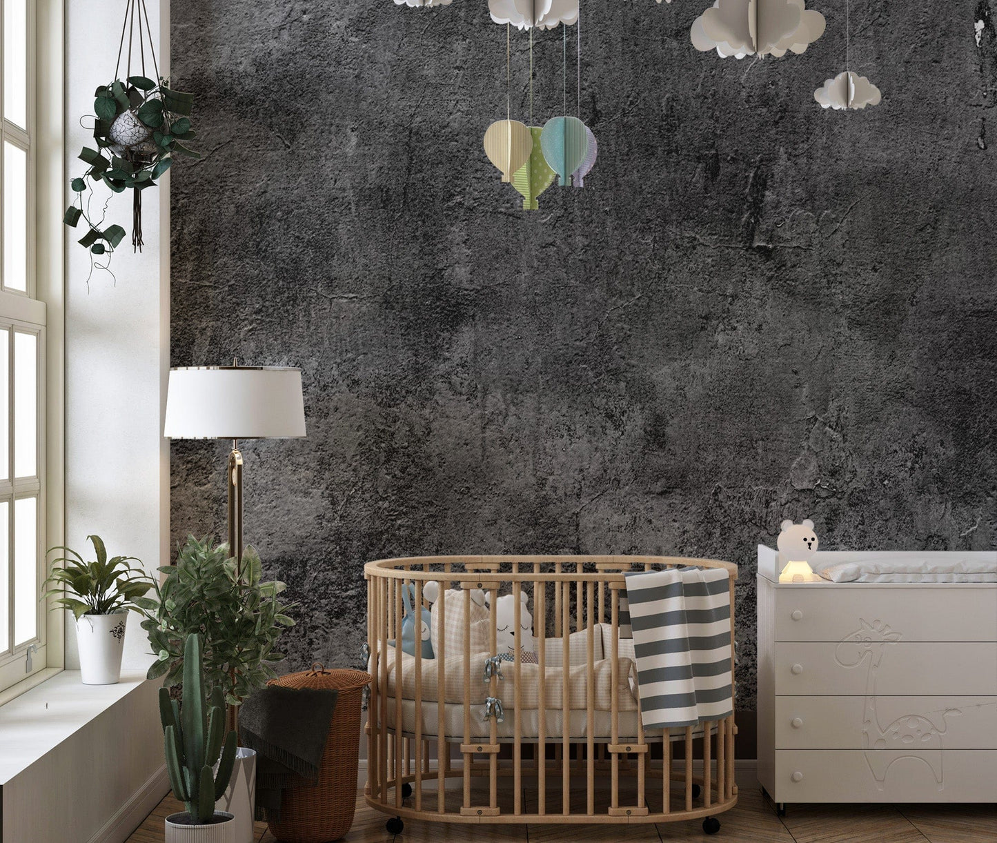 Modern concrete texture wallpaper mural for sleek interiors.