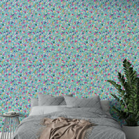 Colorful dot mural on blue GD800

