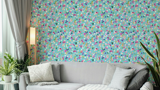 Artistic dots on blue background

