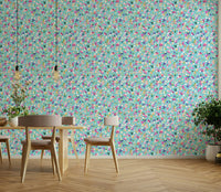 Sky blue playful wall mural GD800

