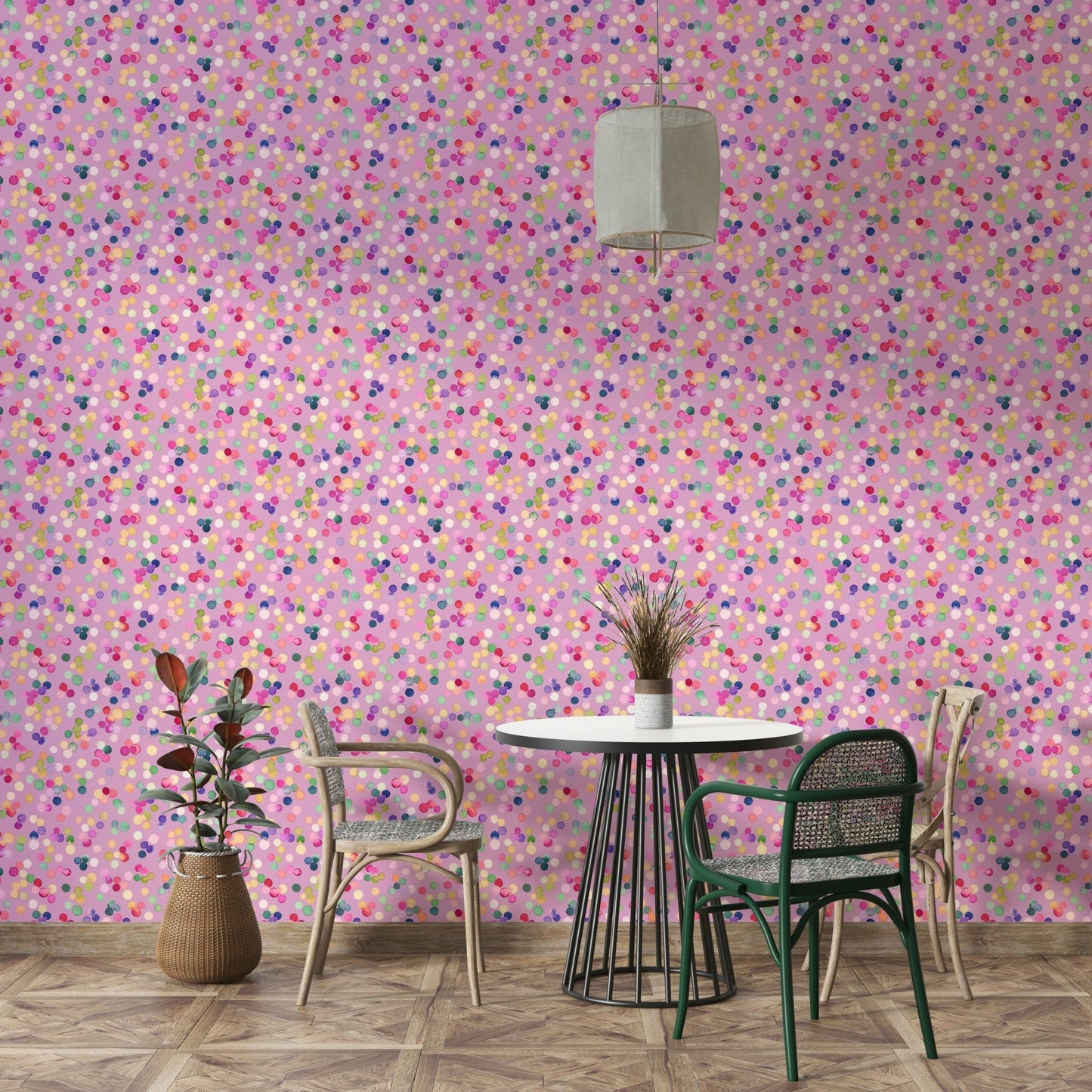 Rainbow circles wall design

