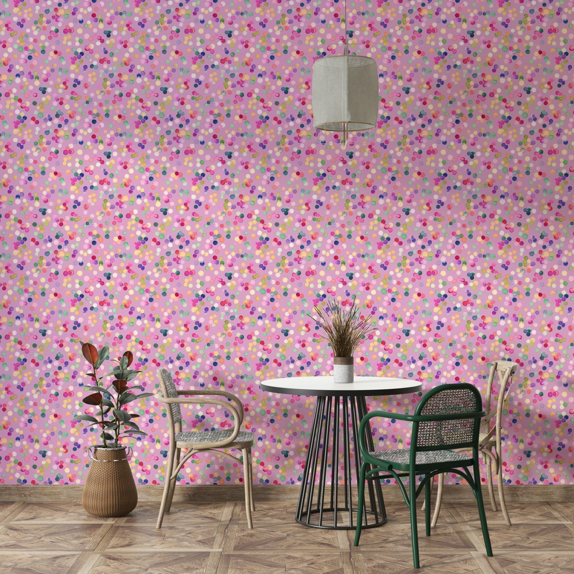 Rainbow circles wall design

