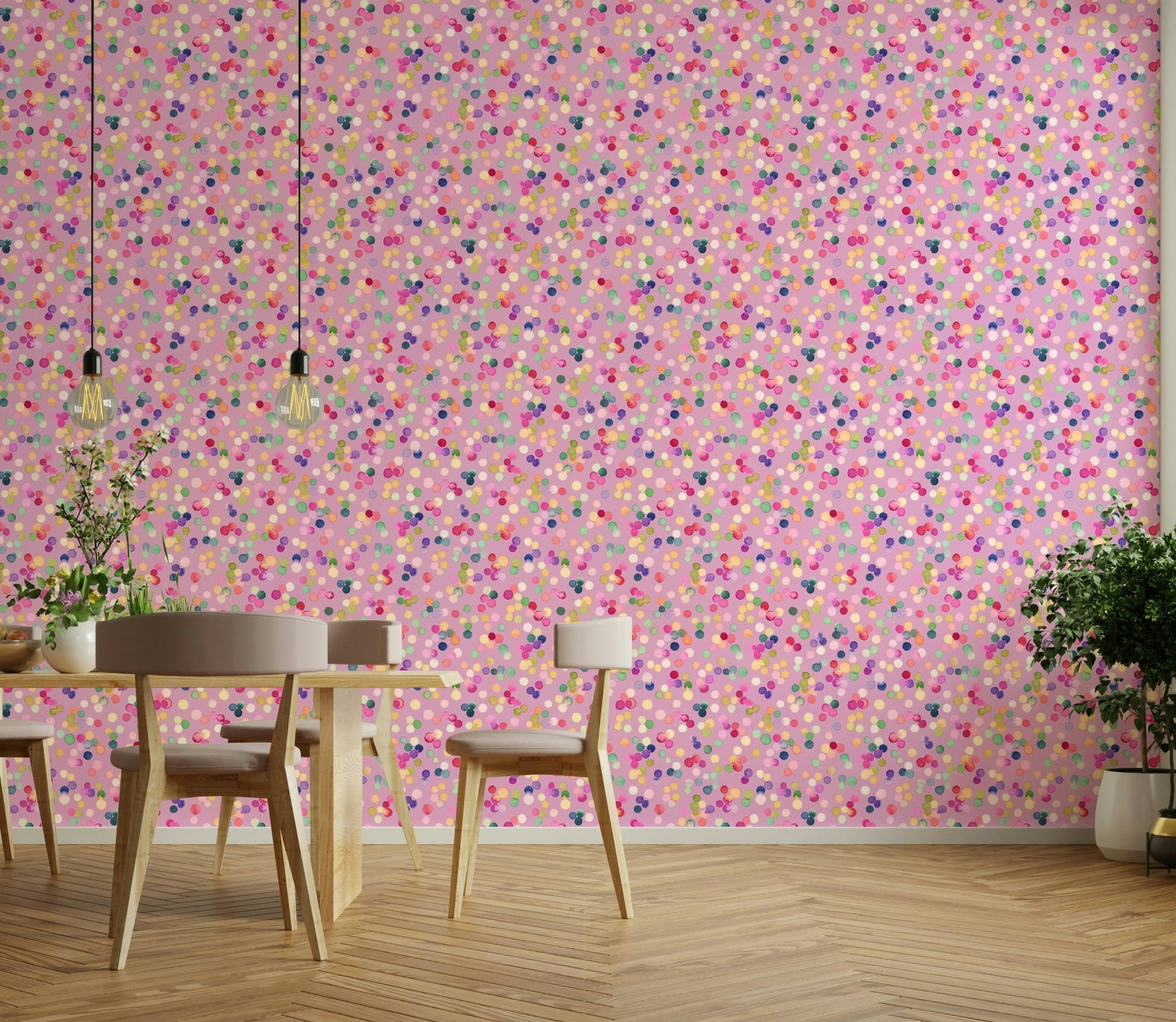 Festive polka dot wallpaper

