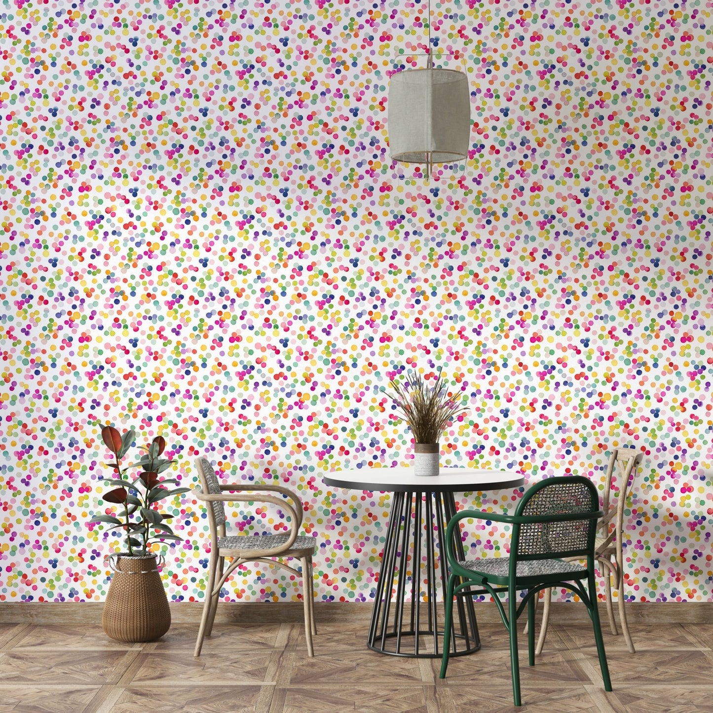 Modern confetti mural design

