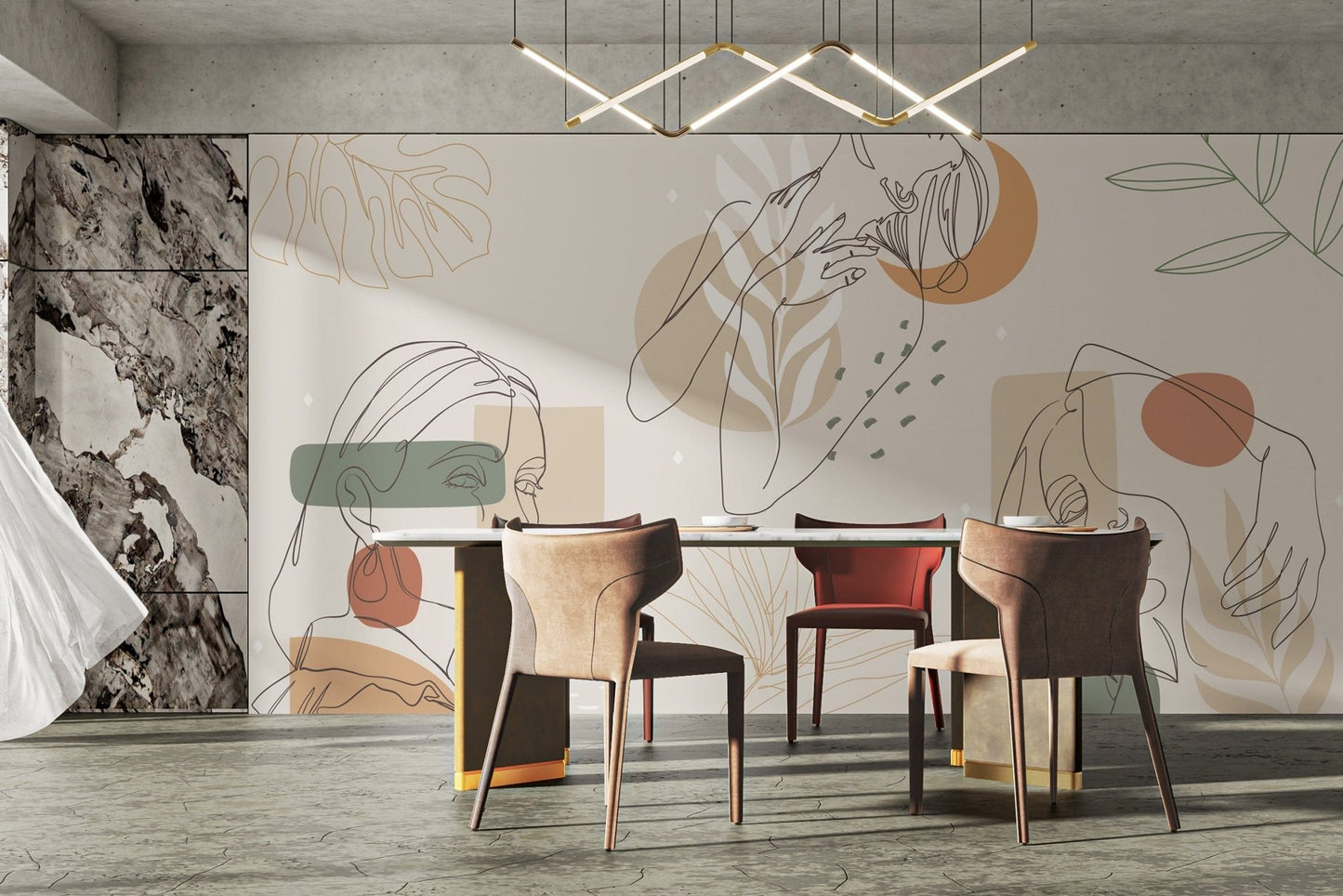 Contour Elegance Artwork Mural for elegant spaces