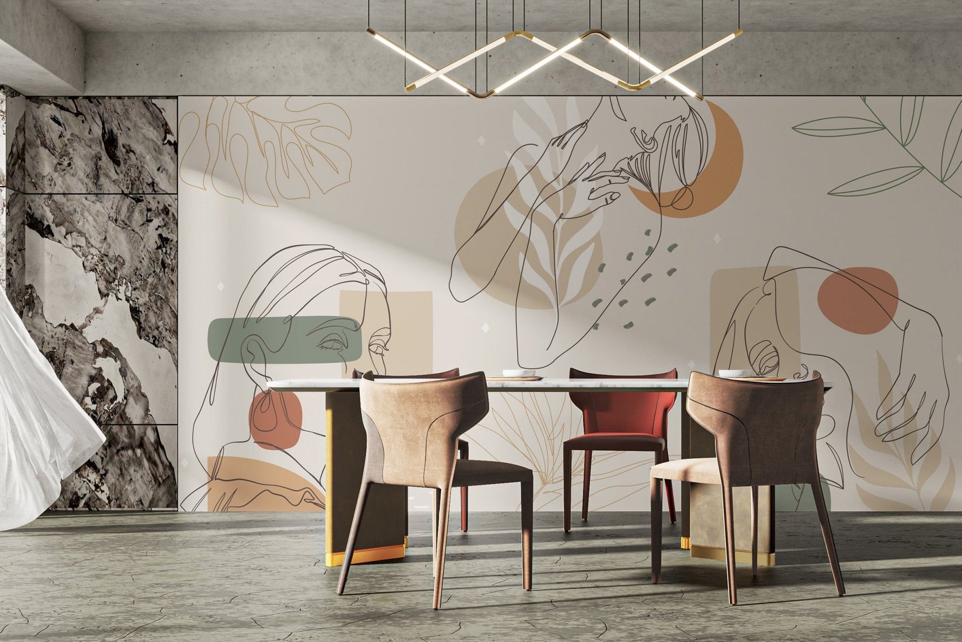 Contour Elegance Artwork Mural for elegant spaces