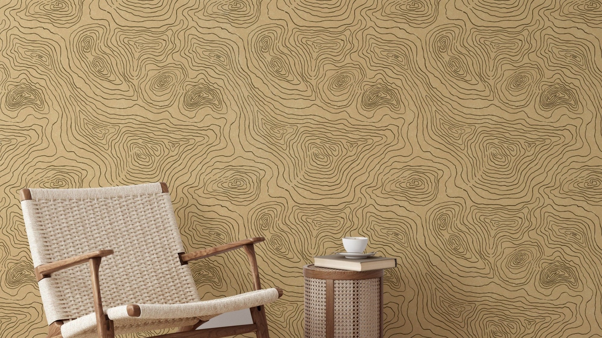 Elegant contours land wallpaper mural for modern wall decor. RNM20
 