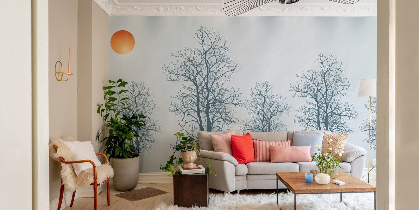 Contour tree wallpaper for walls
