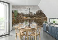 Sophisticated wall mural in a professional office setting.