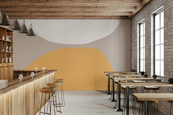 Contrasting Arcs Wall Mural with clean organic shapes GD5439
