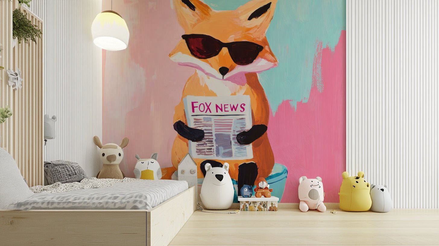a fox wearing sunglasses reading

