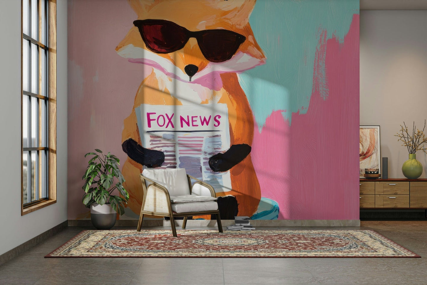 artistic animal portrait mural

