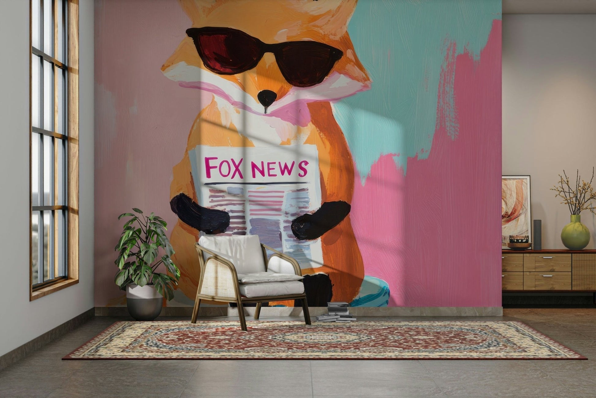 artistic animal portrait mural

